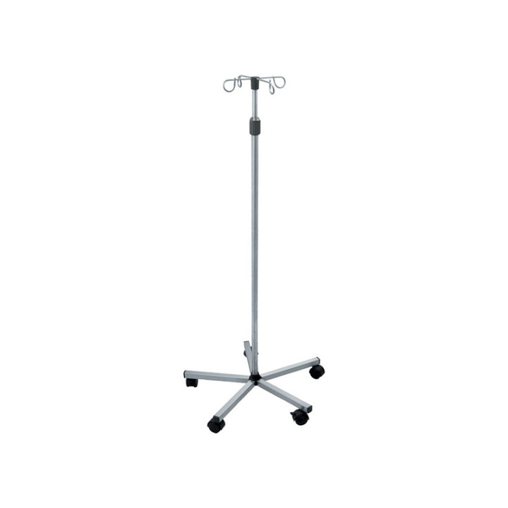 IV pole 4 hooks - on a wheeled stand