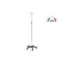 Hypodermoclysis Stand - Stainless Steel Pole And Hooks - 4 Hooks On Wheels