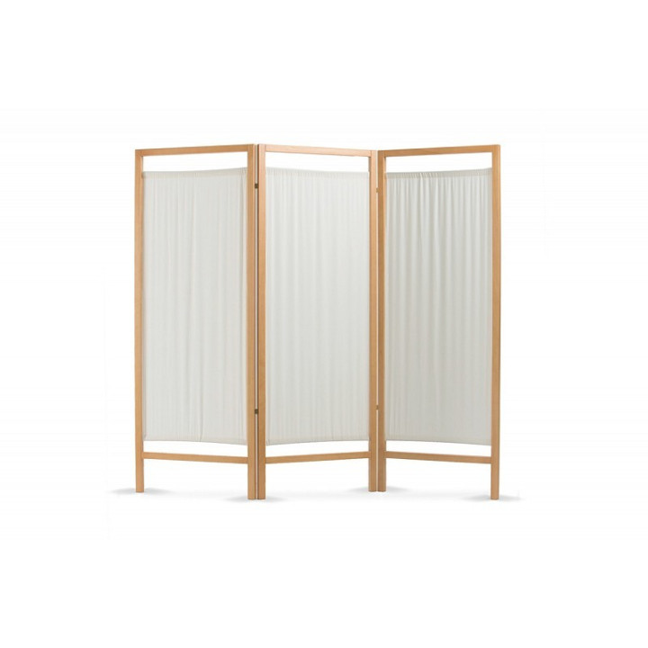Wooden Screen - 3 Fire-Resistant Cotton Panels