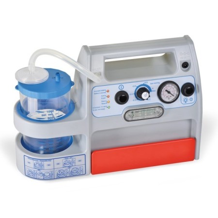 Professional surgical aspirator - aspimed 1.9 - 1l jar with rechargeable battery and mains voltage