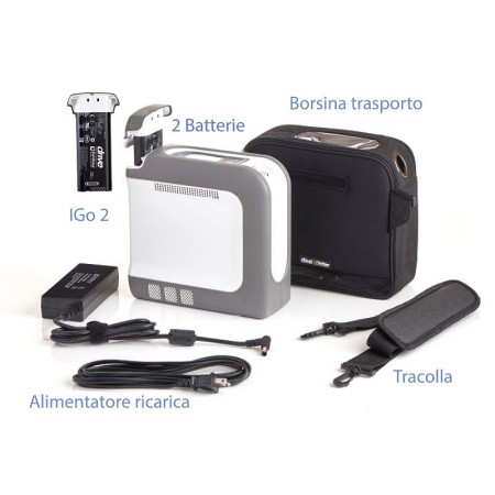 Concentrateur d’oxygène devilbiss igo2 - dose intelligente automatique avec batterie de rechange