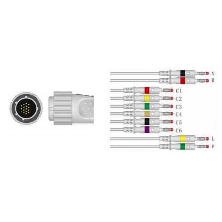 Cardioline compatible patient cable for static ECG