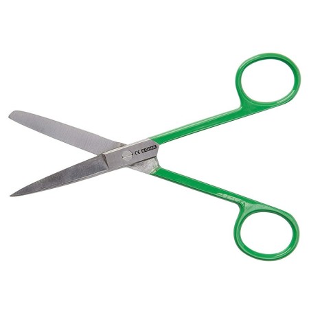 Rovné nůžky střídavě na špičky – zelené kroužky – 14 cm