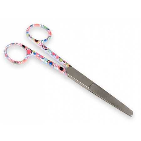 Straight scissors with alternate tips - bubble pattern - 14 cm