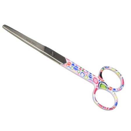 Foarfece drepte cu vârfuri alternate - model cu bule - 14 cm