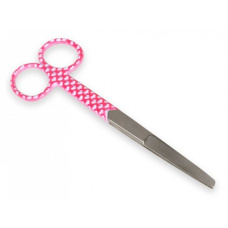 Straight scissors with alternate tips - heart pattern - 14 cm