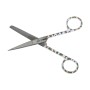 Stainless steel scissors straight alternate tips - caterpillar pattern - 14 cm