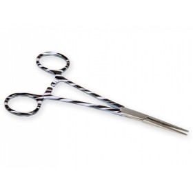 Straight hemostatic forceps - zebra pattern - 16 cm