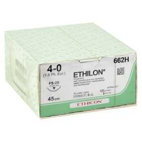 suture monofilament ethicon ethilon - aiguille 4/0 19 mm - pack. 36 pièces.