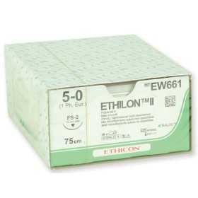 suture monofilament ethicon ethilon - aiguille 5/0 19 mm - pack. 36 pièces.