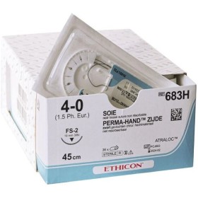 Ethicon perma-hand selyem varrás - 4/0 tű 19 mm - pkg. 36 darab