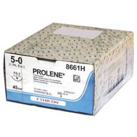Ethicon prolene blaues monofiles Nahtmaterial - 5/0 Nadel 19 mm fs-2 - Packung 36 Stk.