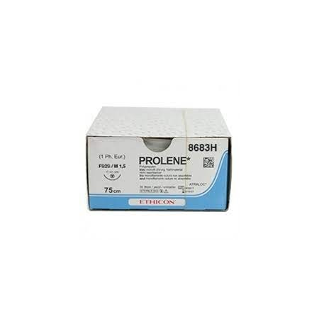 Ethicon prolene blauwe monofilament hechtdraad - 4/0 naald 19 mm fs-2s - verpakking. 36 stuks.