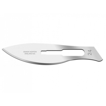 Skalpellblad swann-morton c/s n. 24 - sterilt - pack. 100 stk.