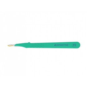 Scalpel diamanté avec lame en acier inoxydable n.15 - stérile - pack. 10 pièces.