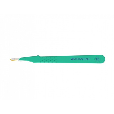 Scalpel diamanté avec lame en acier inoxydable n.15 - stérile - pack. 10 pièces.