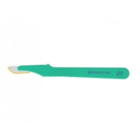 Scalpel diamanté avec lame en acier inoxydable n.20 - stérile - pack. 10 pièces.