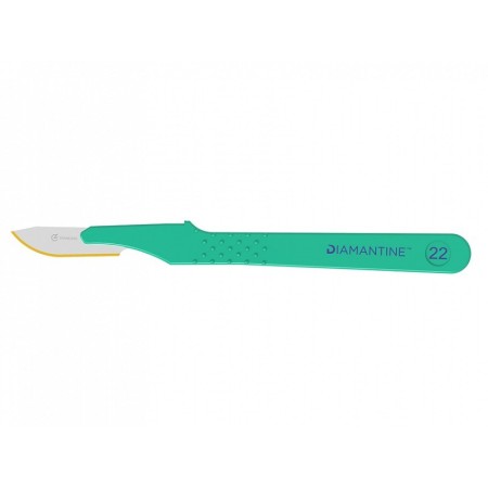 Diamantinskalpell med rostfritt stålblad n.22 - sterilt - paket. 10 st.