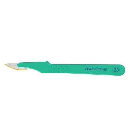 Scalpel diamanté avec lame en acier inoxydable n.23 - stérile - pack. 10 pièces.