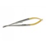 Castroviejo c.t. curved needle holder - 14 cm - knurled tips