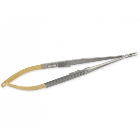 Suporte de agulha castroviejo c.t. curvo - 21 cm - pontas moleadas