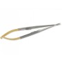 Castroviejo c.t. curved needle holder - 21 cm - knurled tips