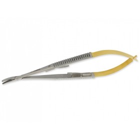 Castroviejo c.t. curved needle holder - 21 cm - knurled tips