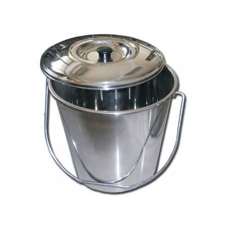 Stainless steel bin with lid - 12 litres