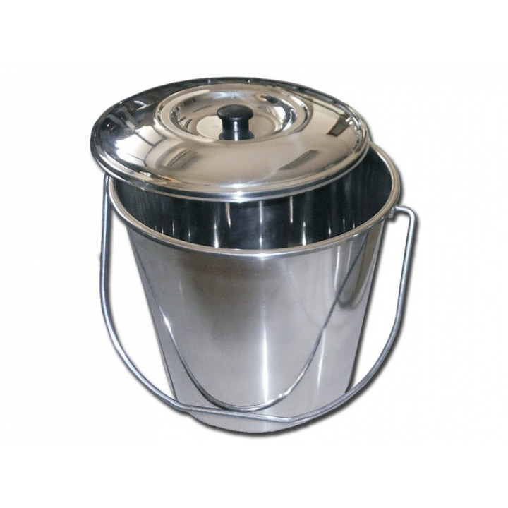 Rostfri hink med lock - 12 liter
