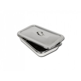 Stainless steel tray+lid 264x172x47 mm