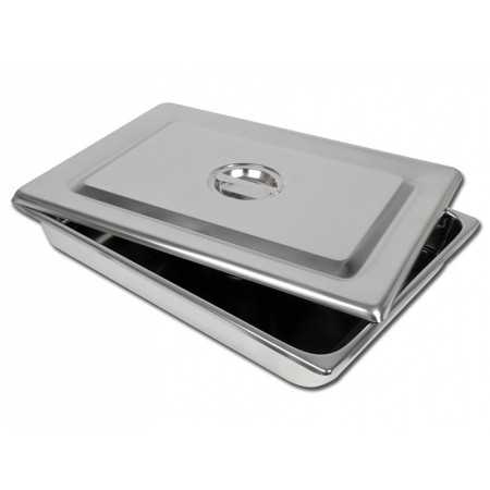 Plateau inox+couvercle 440x320x64 mm