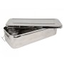 Stainless steel box 50x20x10cm - with handles