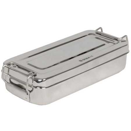 Stainless steel box 18x8x4cm - with handles