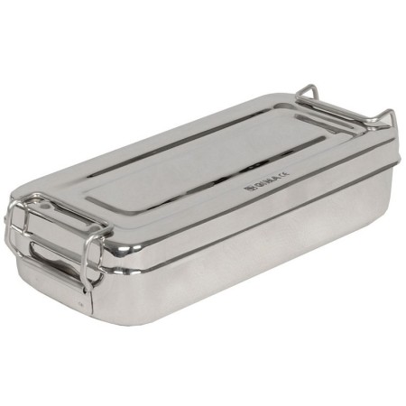 Roestvrijstalen doos 18x8x4cm - met handvatten