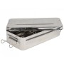 Scatola inox 25x12,5x4,6cm - con manici