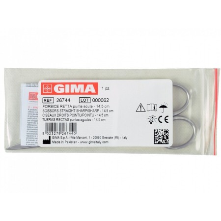 Tijeras rectas con puntas afiladas - 14,5 cm