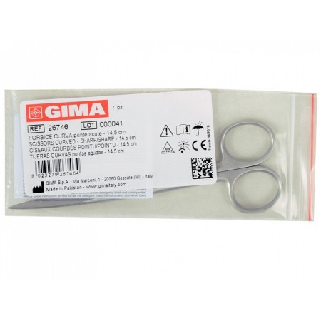 Gebogen schaar met scherpe punten - 14,5 cm