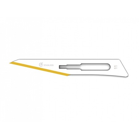 Rustfri stål diamantblade nr. 11 - steril - pakning. 100 stk.