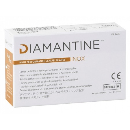 Lame diamantate din oțel inoxidabil nr. 21 - sterile - pachet. 100 de bucăți.