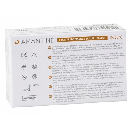 Diamantblad i rostfritt stål nr 22 - sterilt - paket. 100 stycken.