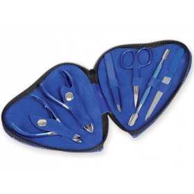 Kit podologia cuore - blu - 6 strumenti