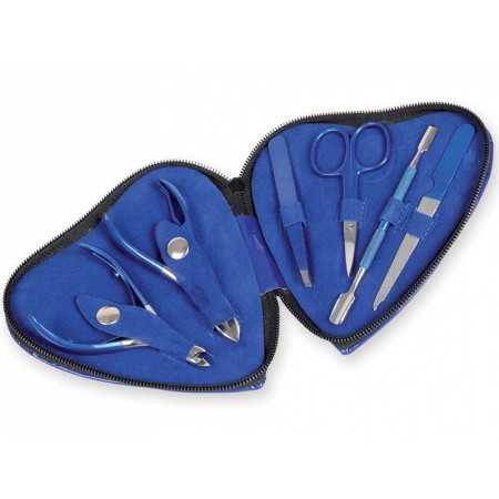 Kit podologia cuore - blu - 6 strumenti