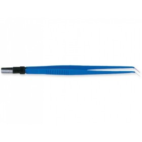 Gebogen bipolaire pincet 20 cm - 1 mm tips