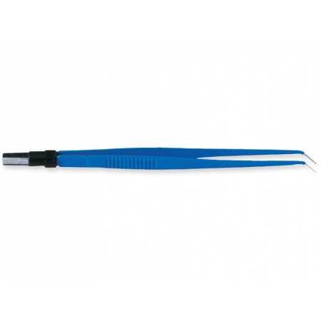 Gebogen bipolaire pincet 20 cm - 1 mm tips