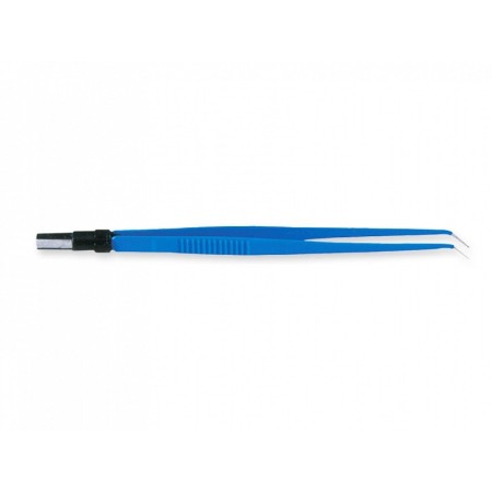 Pince bipolaire courbe 18 cm - pointes de 0,3 mm