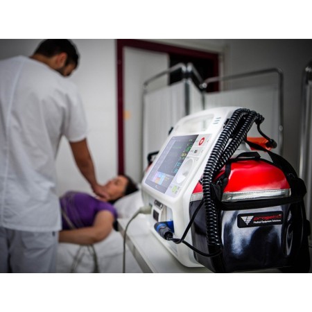 Defibrilatorul Rescue Life 9 cu temperatură, SpO2, stimulator cardiac
