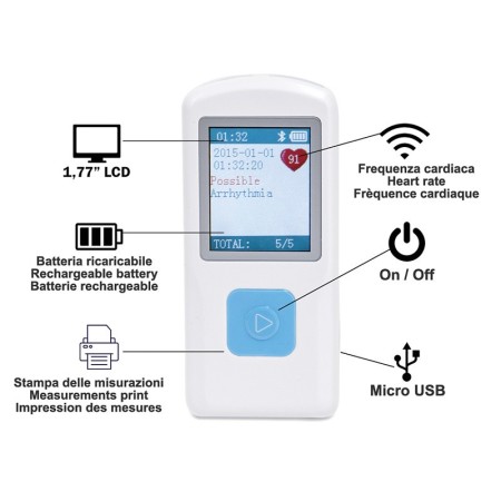 Bluetooth pm-10 ecg à main