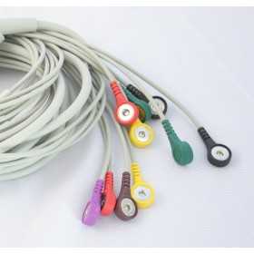10 vodičů IEC pacientský kabel s tlačítkem pro Cardioline 100S a 100L EKG
