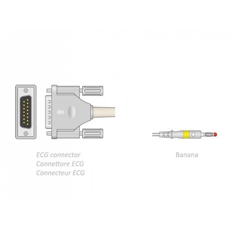Ekg kabel pacjenta 2,2 m - banana - kompatybilny bionet, spengler, inne