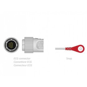 Pacientský kabel EKG 2,2 m - Snap - kompatibilní s Cardioline